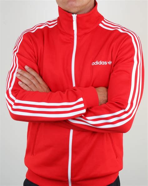 red adidas tracksuit top